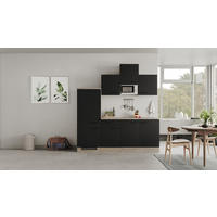 KUCHYNSKÁ LINKA CAPRI 210 - čierna/farba duba, Modern, kov/kompozitné drevo (210cm) - FlexWell