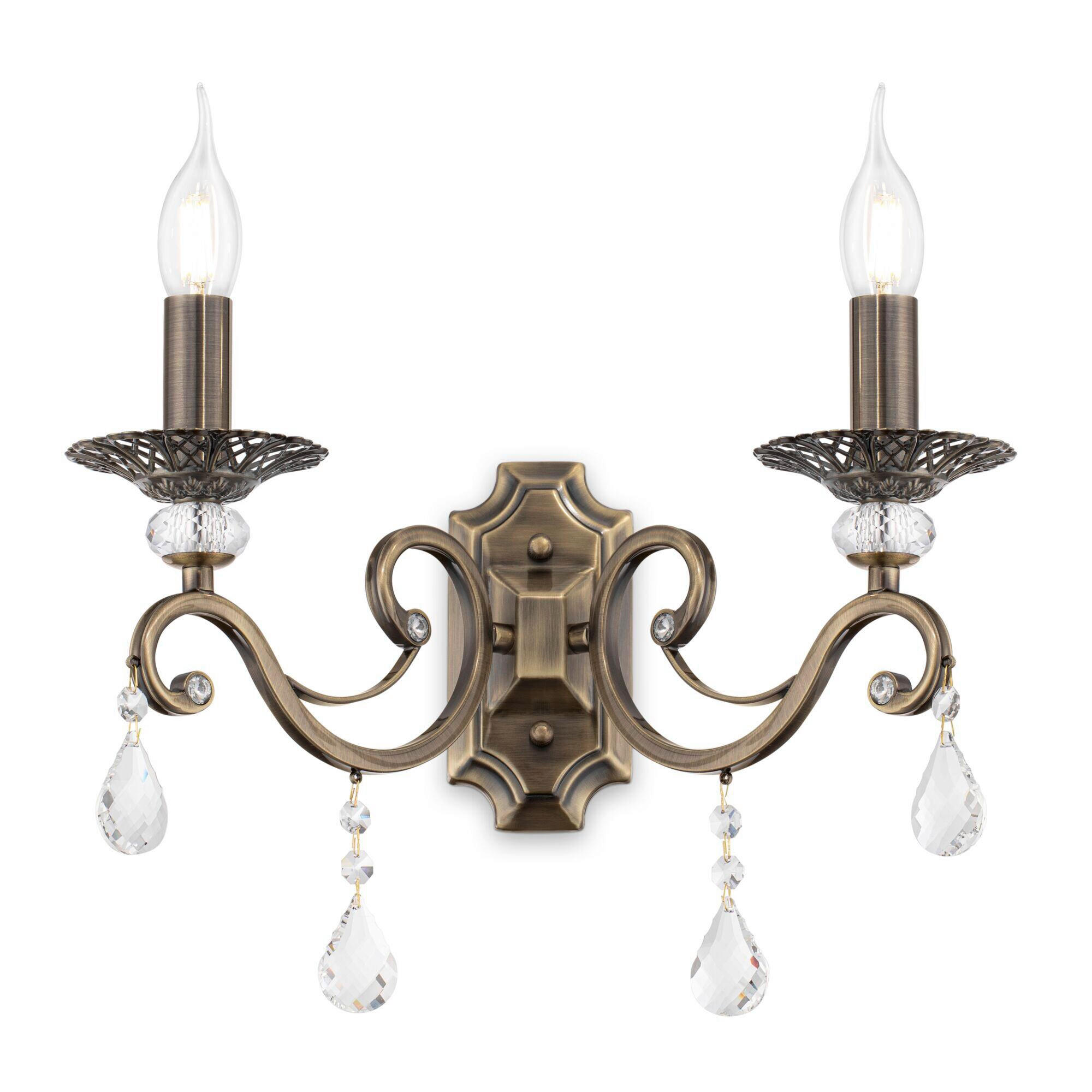 WANDLEUCHTE - Messingfarben, Trend, Glas/Metall (39/39/25cm) - MAYTONI