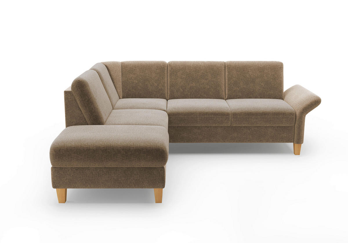 ECKSOFA ROCHELLE E Hellbraun Flachgewebe  - Hellbraun/Eichefarben, KONVENTIONELL, Holz/Textil (216/240cm) - Sit & More