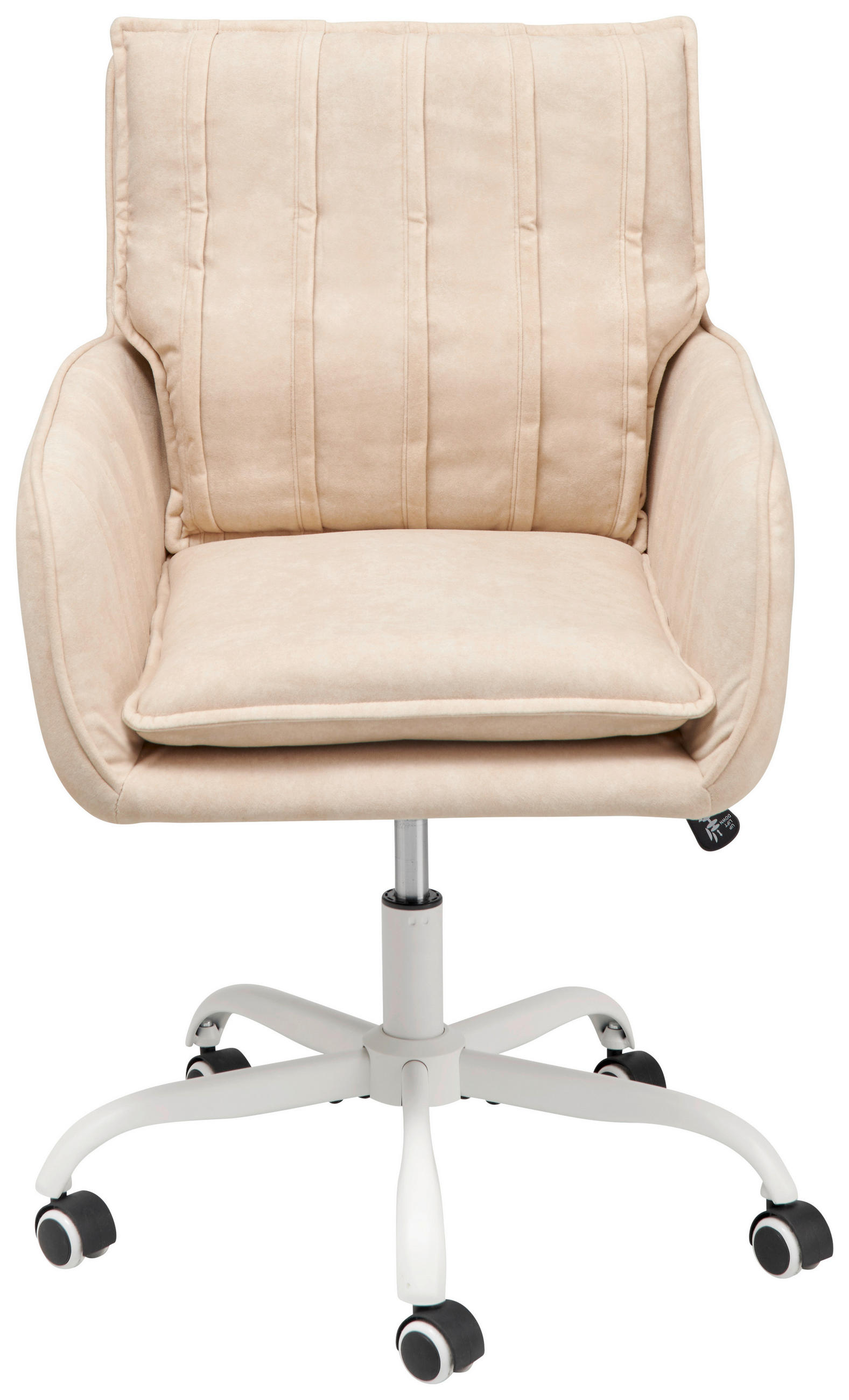 SCAUN ROTATIV  microfibră bej  - bej, Lifestyle, plastic/lemn (56/89-97/69cm) - MID.YOU