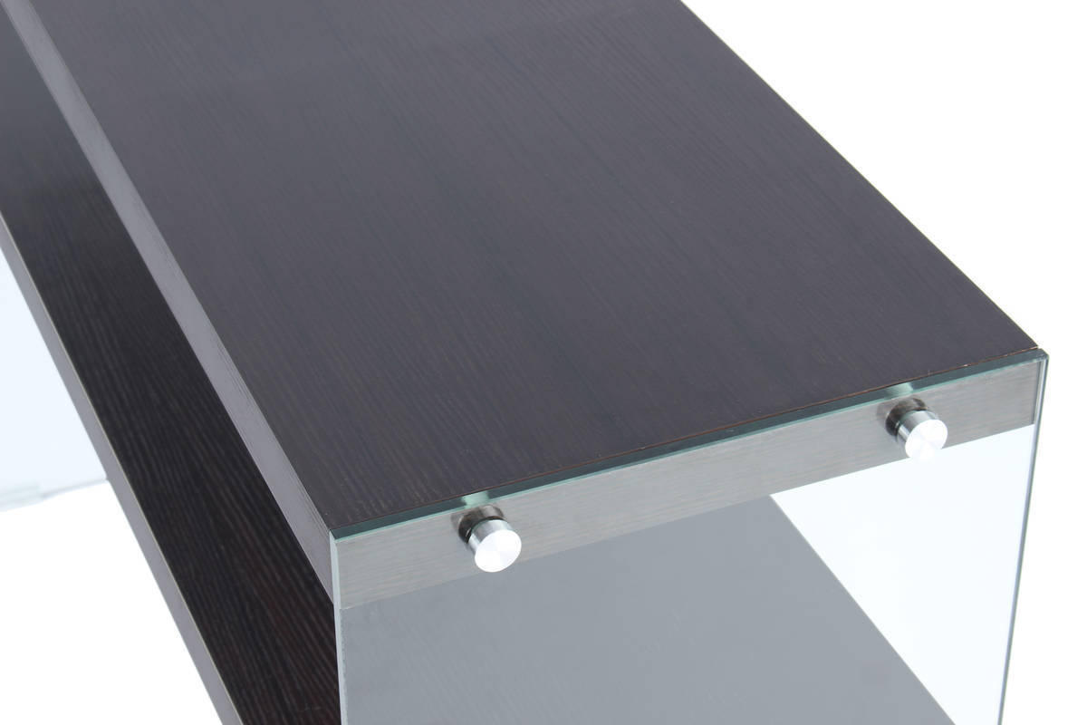 BEISTELLTISCH 32/110/75 cm Dunkelbraun rechteckig  - Klar/Dunkelbraun, Basics, Glas/Holzwerkstoff (32/110/75cm) - Kayoom