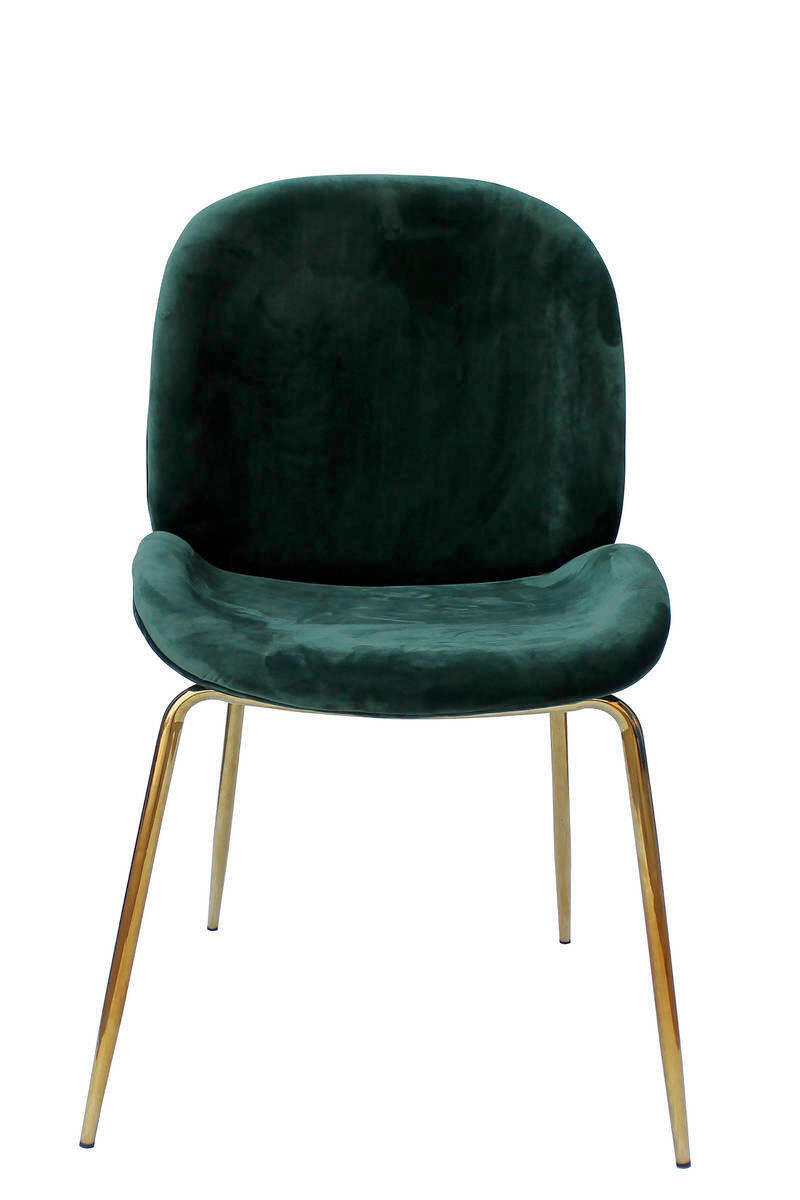 STUHL-SET 2 Stück  in Eisen  - Messingfarben/Grün, Design, Kunststoff/Metall (47/90/59cm) - Kayoom