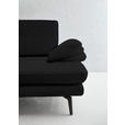 3-SITZER-SOFA in Leder Schwarz  - Schwarz, Design, Leder/Metall (222/86/104cm) - Dieter Knoll