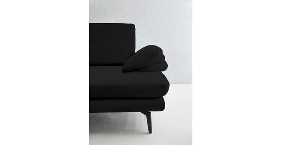 3-SITZER-SOFA in Leder Schwarz - Schwarz, Design, Leder/Metall (222/86/104cm) - Dieter Knoll