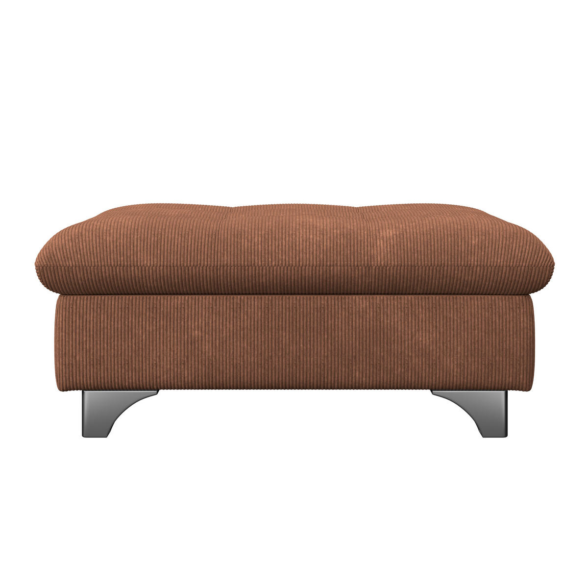 HOCKER in Textil Rotbraun  - Chromfarben/Rotbraun, Konventionell, Textil/Metall (108/46/108cm) - Livetastic