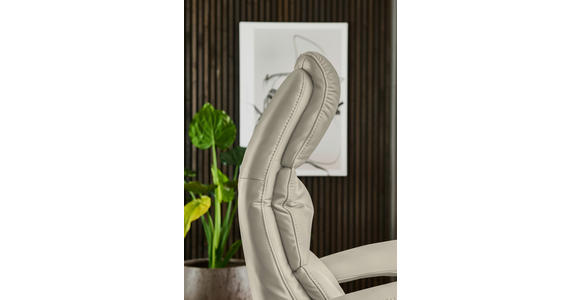 RELAXSESSEL in Leder Ecru  - Ecru/Edelstahlfarben, Design, Leder/Metall (76/119/86cm) - Dieter Knoll