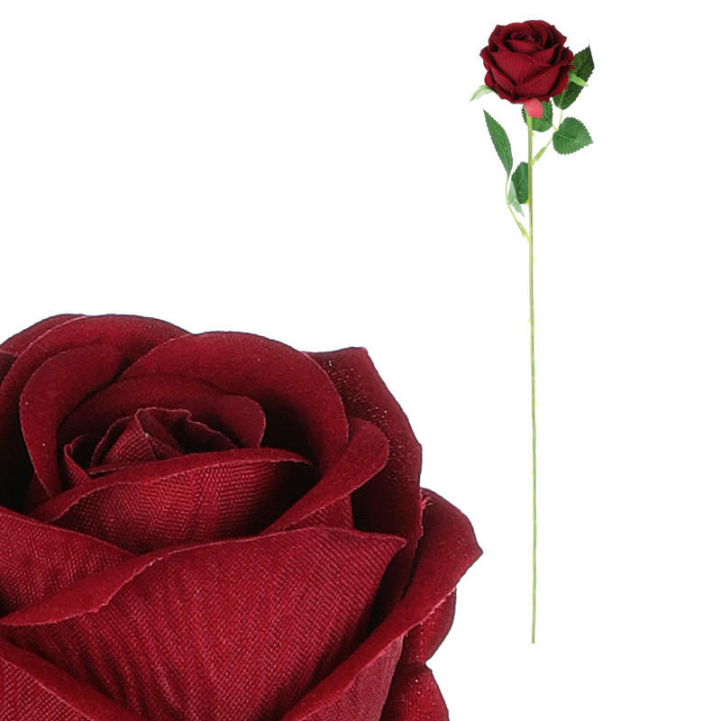 RUŽA 52 cm - oranžová/bordová, Basics, textil (52cm)