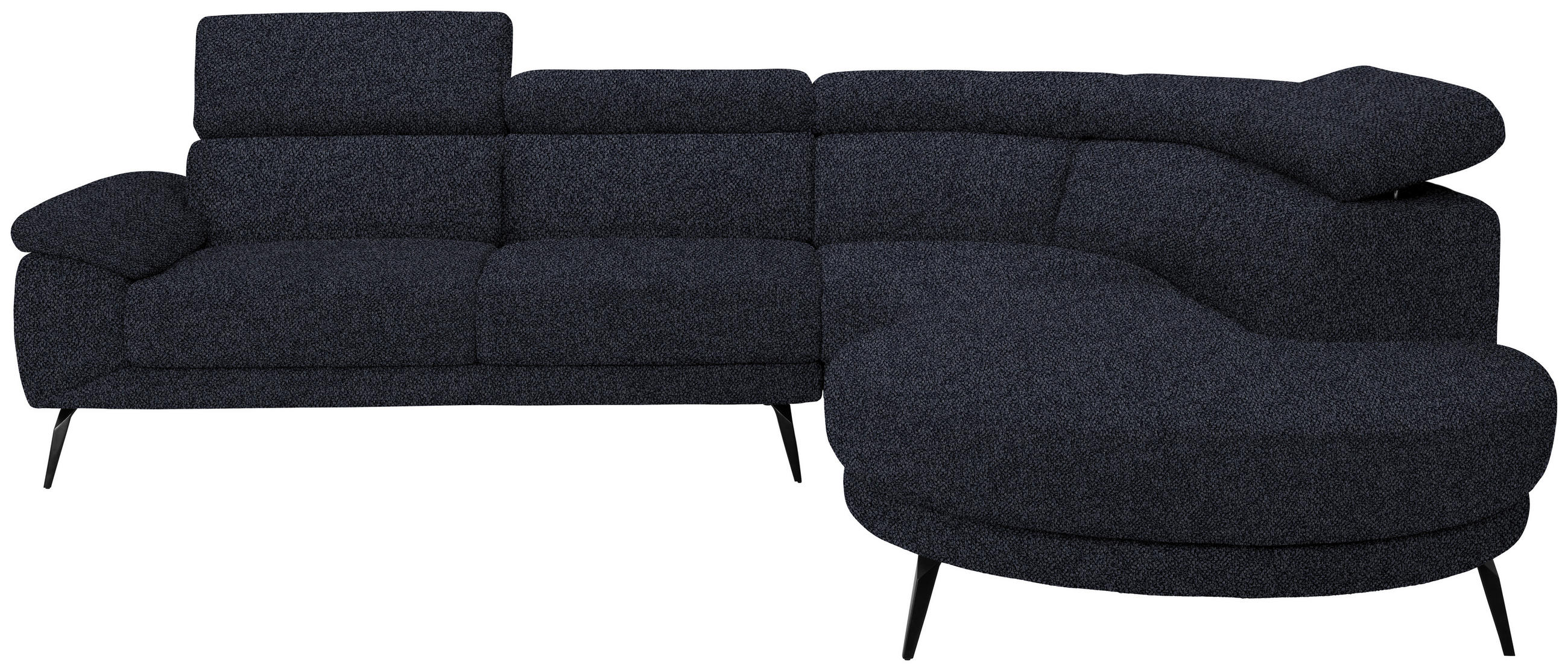 ECKSOFA Anthrazit Velours  - Anthrazit/Schwarz, Design, Textil/Metall (299/264cm) - Novel