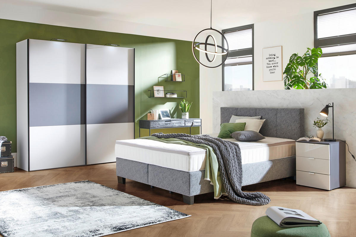 POSTEL BOXSPRING, 120/200 cm, platinová - černá/platinová, Design, textil/plast (120/200cm) - Hom`in
