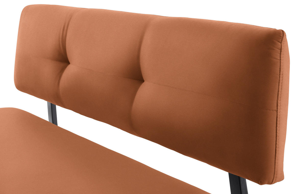 SITZBANK 180/86/60 cm  in Schwarz, Cognac  - Cognac/Schwarz, MODERN, Textil/Metall (180/86/60cm) - Cantus