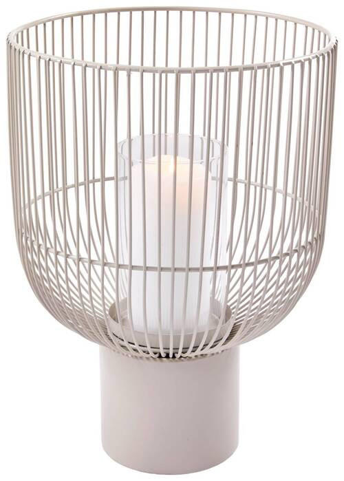 WINDLICHT Beige  - Beige, Basics, Glas/Metall (25/25/35cm) - Boltze Home