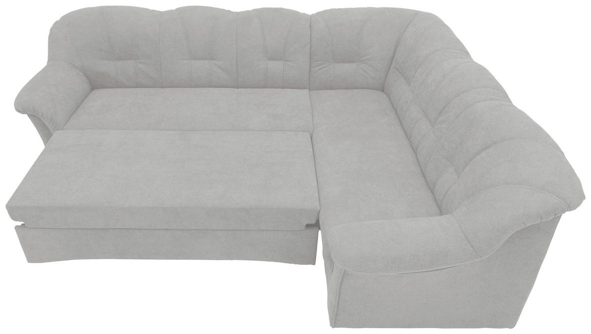 ECKSCHLAFSOFA Hellgrau Mikrofaser  - Hellgrau/Schwarz, KONVENTIONELL, Kunststoff/Textil (243/192cm) - MID.YOU