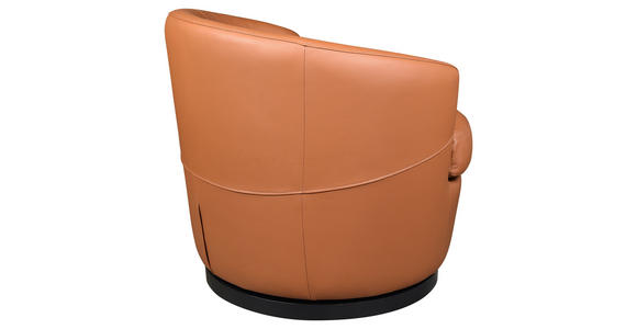 DESIGNSESSEL in Echtleder Honig - Schwarz/Honig, Design, Leder/Kunststoff (76/74/75cm) - Xora