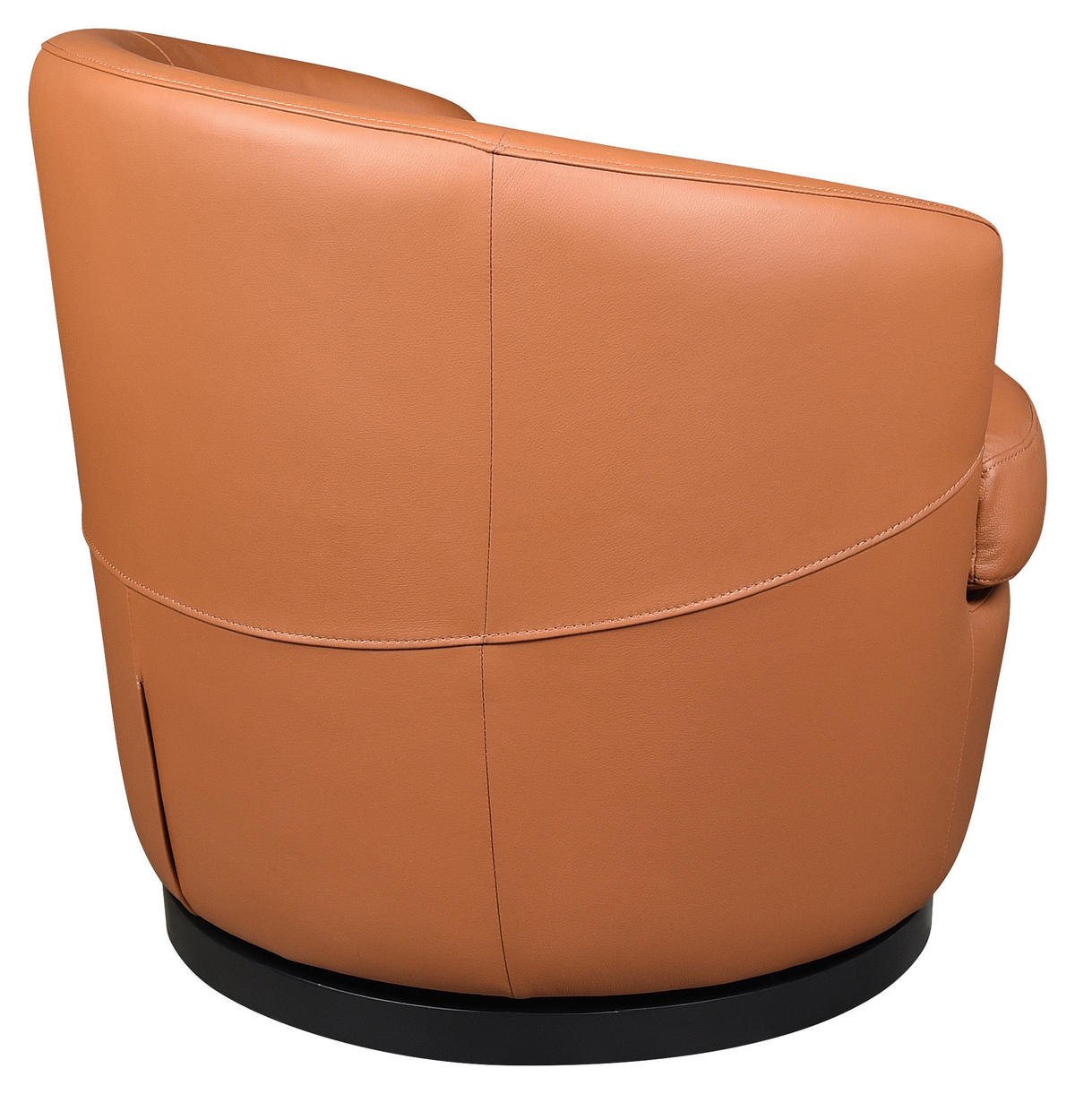 DESIGNSESSEL in Echtleder Honig  - Schwarz/Honig, Design, Leder/Kunststoff (76/74/75cm) - Xora