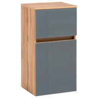 UNTERSCHRANK 40/79/35 cm   - Eichefarben/Silberfarben, KONVENTIONELL, Glas/Holzwerkstoff (40/79/35cm) - Held