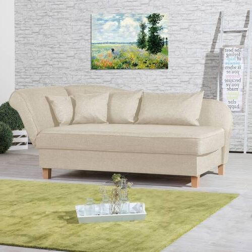 RÉCAMIERE in Flachgewebe Beige - Beige/Buchefarben, Design, Holz/Textil (190/82/88cm) - Max Winzer