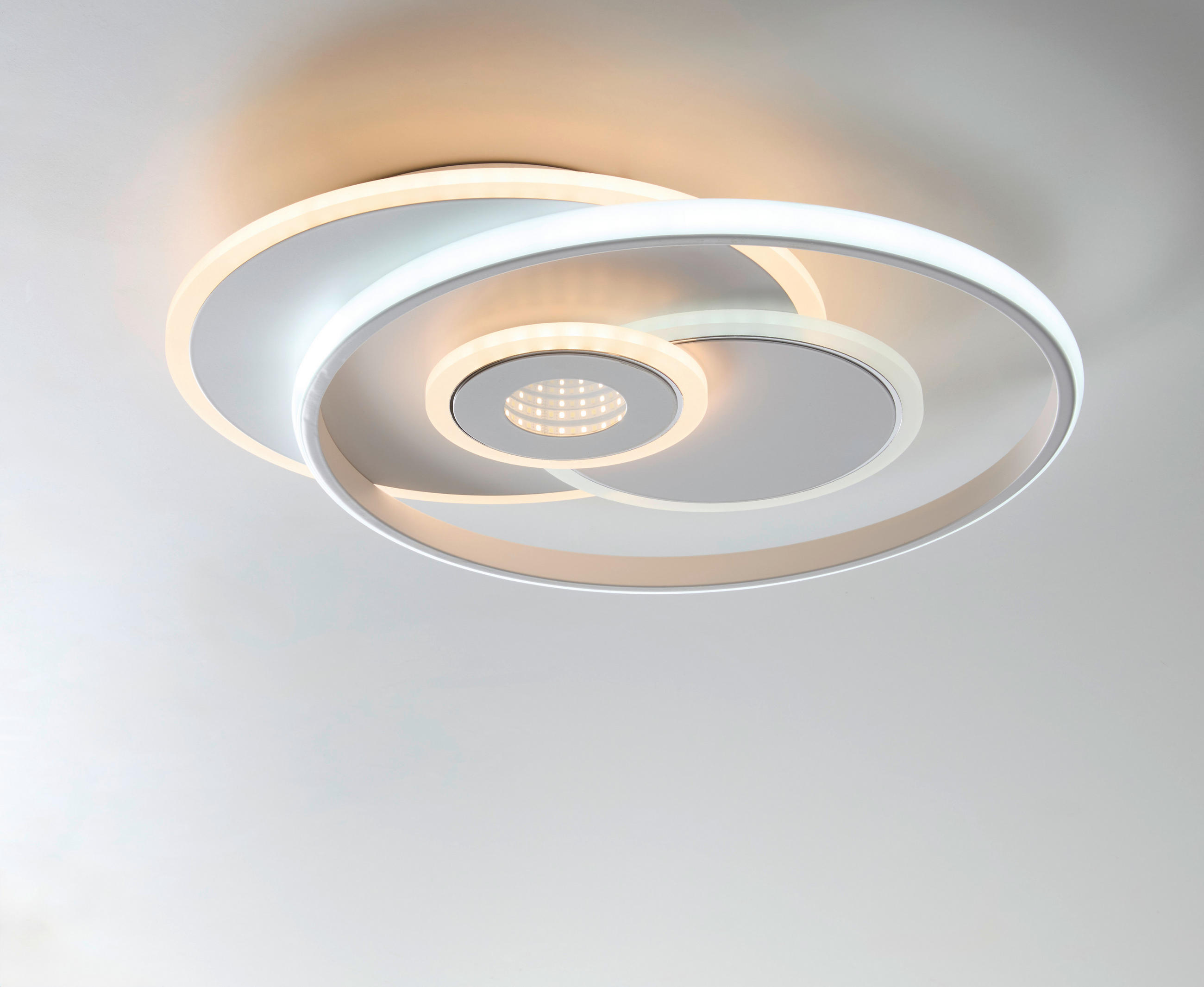 STROPNÍ LED SVÍTIDLO, 50,3/42,5/6 cm - bílá, Trend, kov/plast (50,3/42,5/6cm) - Novel