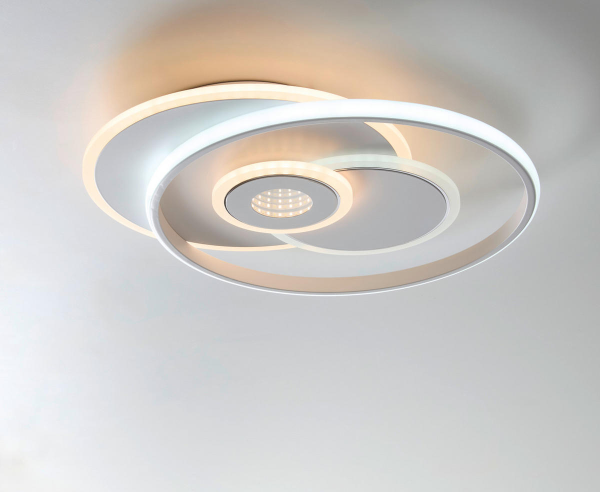 STROPNÍ LED SVÍTIDLO, 50,3/42,5/6 cm - bílá, Trend, kov/plast (50,3/42,5/6cm) - Novel