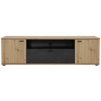 LOWBOARD  in 180/50/40 cm  - Schwarz/Eiche Artisan, MODERN, Holzwerkstoff/Metall (180/50/40cm) - MID.YOU