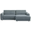 ECKSOFA in Cord Blaugrau  - Blaugrau/Schwarz, Modern, Textil (250/176cm) - Trendmanufaktur