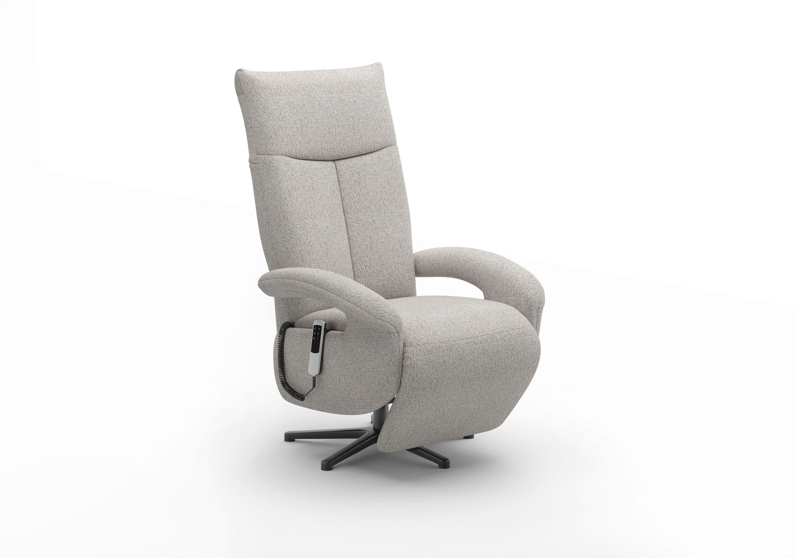 SESSEL in Flachgewebe Hellgrau - Hellgrau/Schwarz, Modern, Textil/Metall (74/112/82cm) - Sit & More