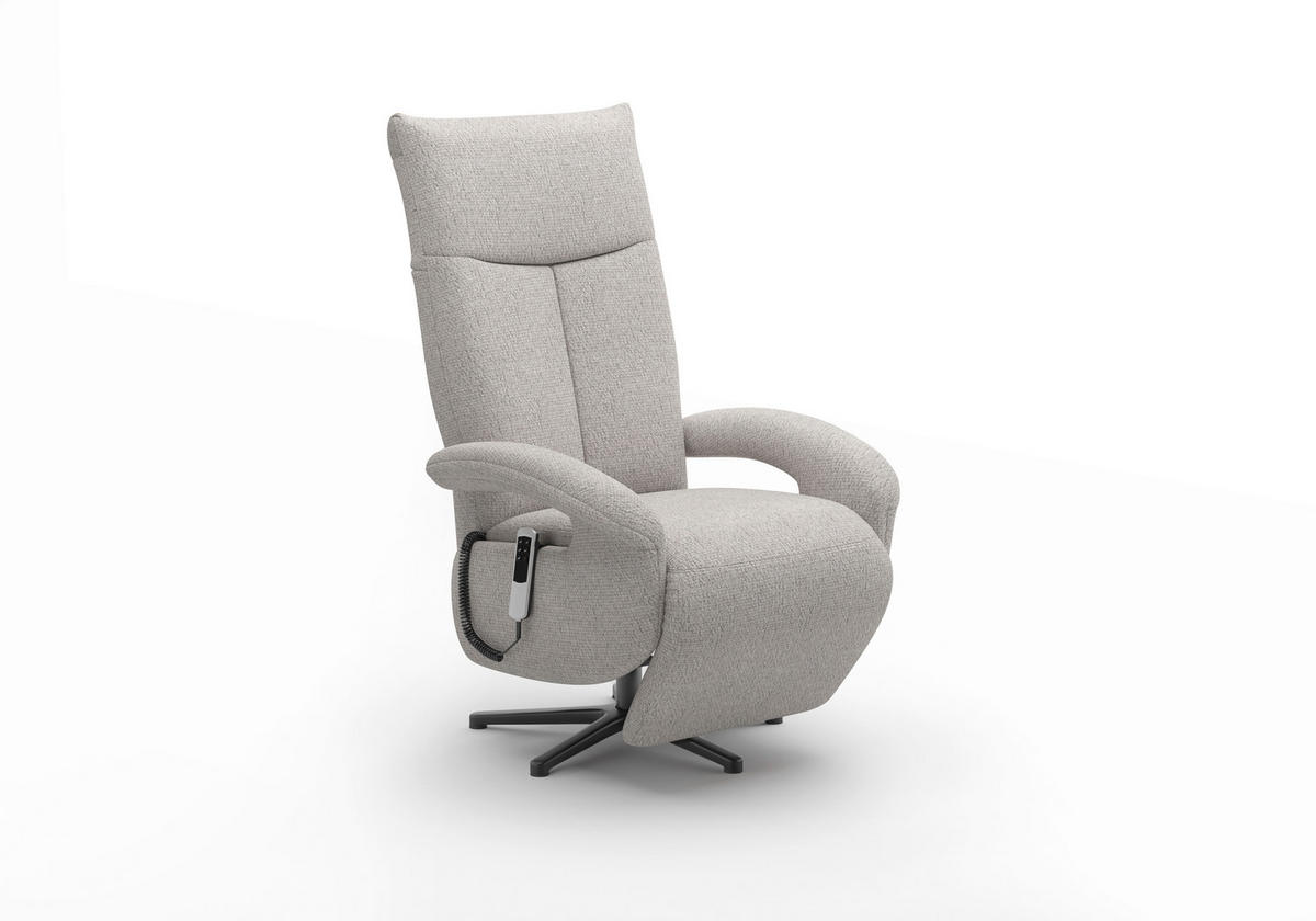 SESSEL in Chenille Silberfarben  - Silberfarben/Schwarz, Modern, Textil/Metall (74/112/82cm) - Sit & More