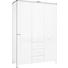 DREHTÜRENSCHRANK 3 -türig Kiefer vollmassiv Weiß - Alufarben/Weiß, LIFESTYLE, Holz/Metall (140/207/60cm) - LINEA NATURA