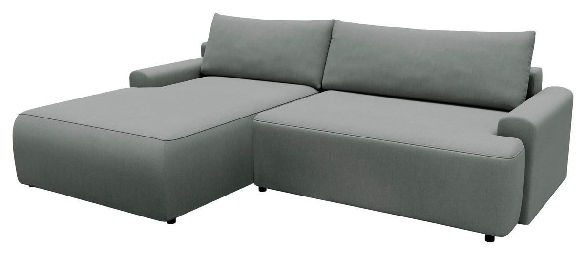 ECKSCHLAFSOFA in Struktur Grau  - Schwarz/Grau, Modern, Kunststoff/Textil (167/253cm) - Trendmanufaktur