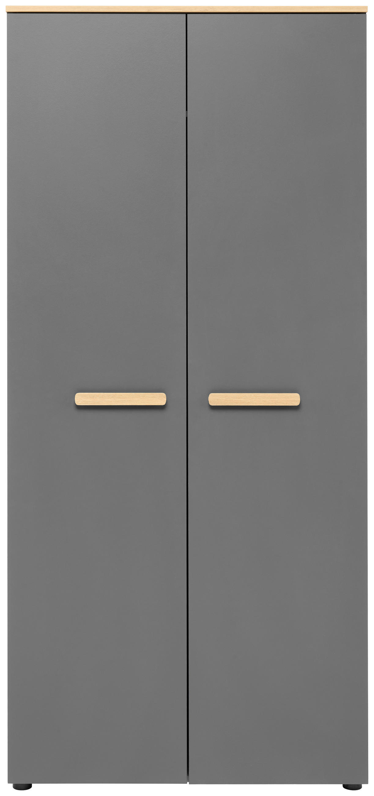BABYKLEIDERSCHRANK  - Graphitfarben/Eiche Artisan, Basics, Holzwerkstoff/Kunststoff (90/195/60cm) - My Baby Lou
