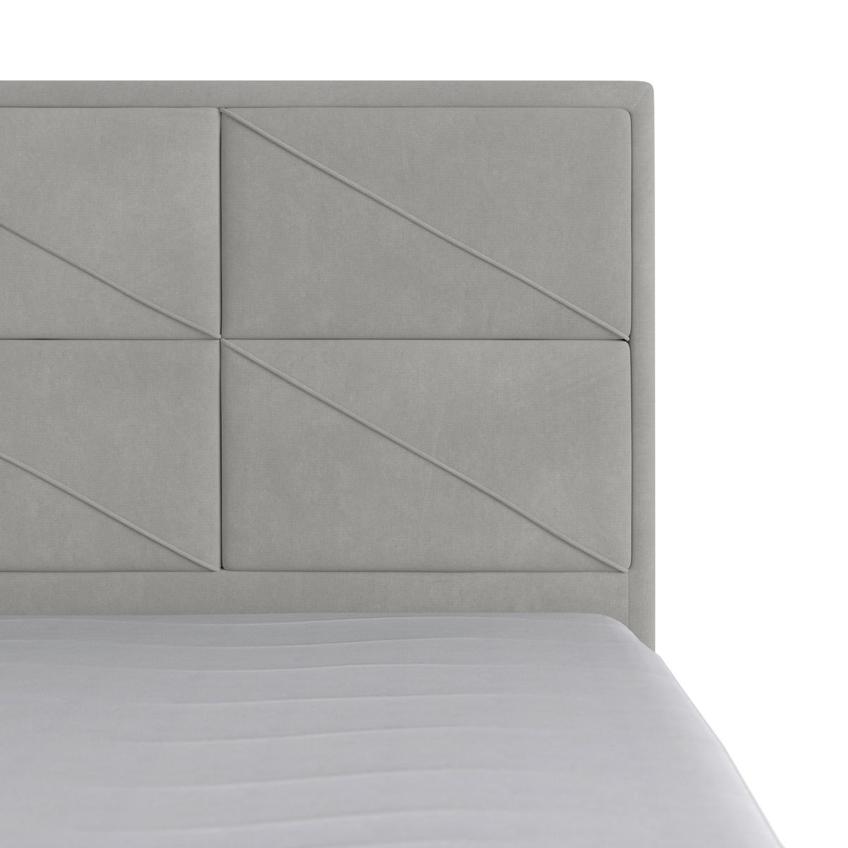 BOXSPRINGBETT 180/200 cm  in Hellgrau  - Hellgrau/Schwarz, Modern, Karton/Holzwerkstoff (180/200cm) - MID.YOU