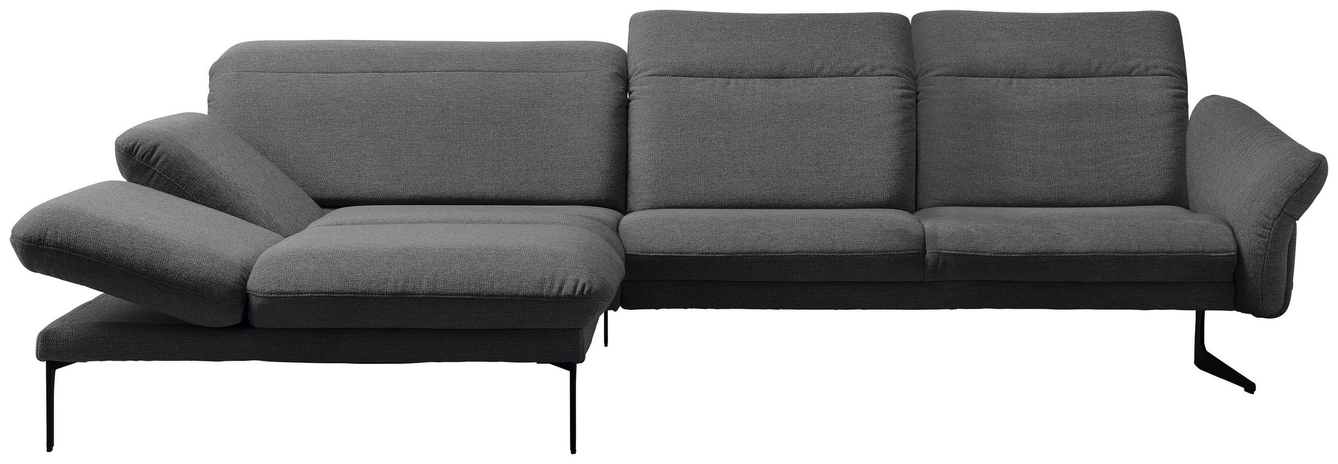 ECKSOFA in Webstoff Grau  - Anthrazit/Grau, Design, Textil/Metall (203/299cm) - Himolla