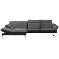 ECKSOFA in Webstoff Grau  - Anthrazit/Grau, Design, Textil/Metall (203/299cm) - Himolla