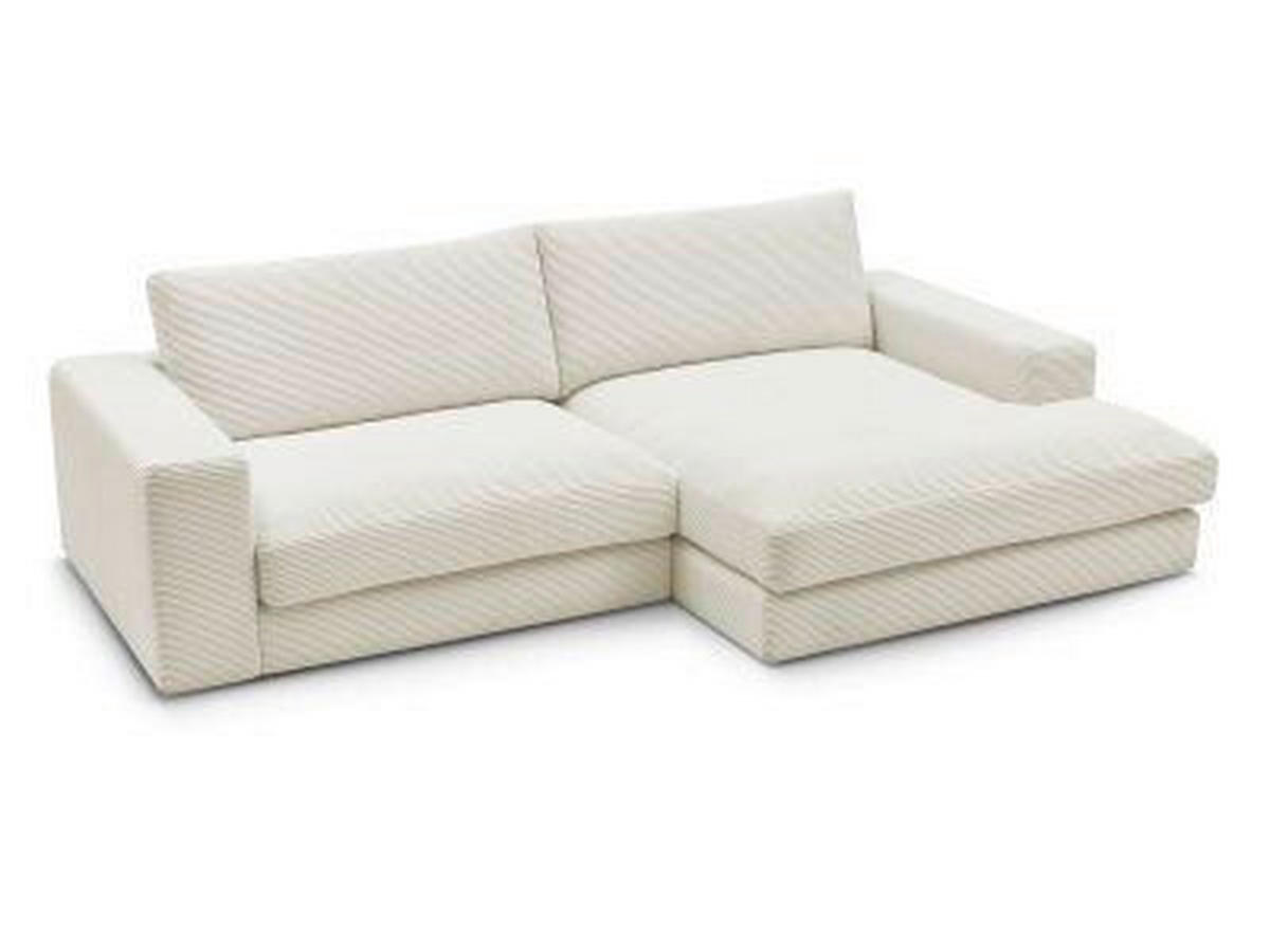 ECKSOFA  LEONARD Beige Cord  - Beige/Schwarz, MODERN, Kunststoff/Textil (234/159cm)