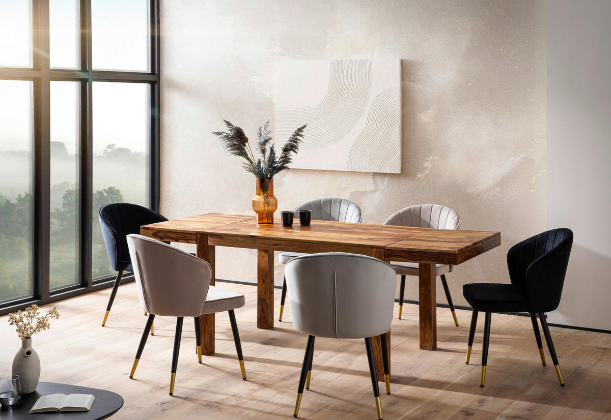 ESSTISCH Sheesham massiv rechteckig Sheeshamfarben  - Sheeshamfarben, Design, Holz (120/80/76cm) - MID.YOU