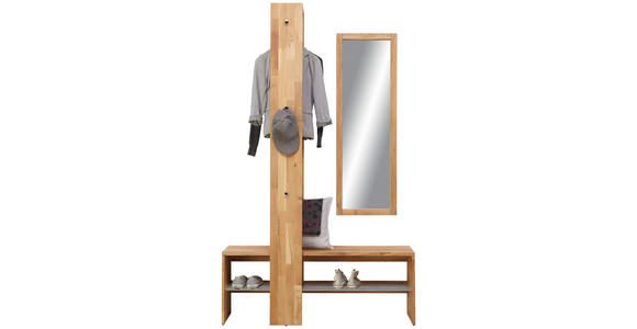 GARDEROBE 3-teilig  in  - Natur, Glas/Holz (120/200/39cm) - Linea Natura