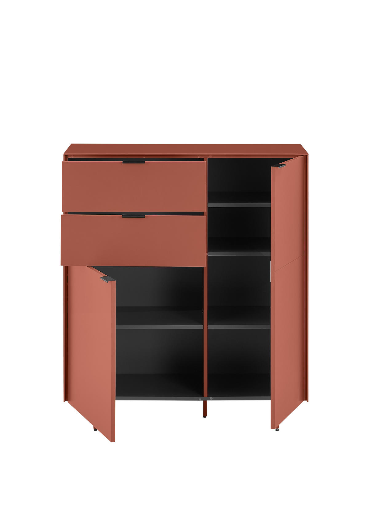 SCHUHSCHRANK  in 96/109/38 cm  - Rot/Schwarz, Design, Holzwerkstoff/Metall (96/109/38cm) - Voleo