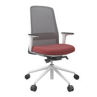 DREHSTUHL Grau, Rot, Weiß  - Rot/Weiß, MODERN, Kunststoff/Textil (70/103-115/70cm)