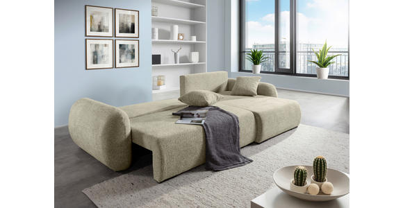 ECKSOFA Mintgrün Flachgewebe Zierkissen, Rückenkissen, Bettkasten, Schlaffunktion, Rücken echt, Liegefläche im Originalstoff  - Schwarz/Mintgrün, KONVENTIONELL, Kunststoff/Textil (145/285cm) - Carryhome