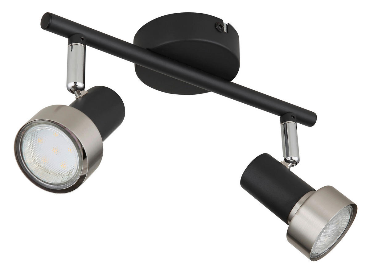 BODOVÉ SVÍTIDLO, 25 W/GU10, 25/8,5/11,8 cm - černá/barvy chromu, Design, kov (25/8,5/11,8cm) - Globo