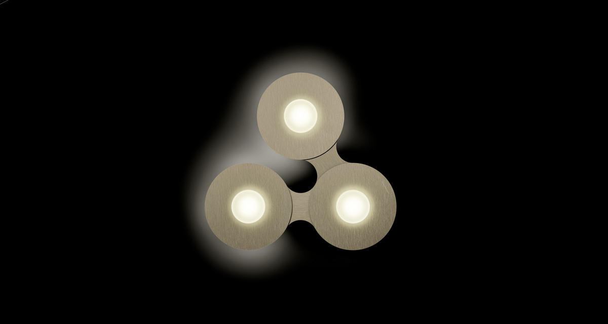 LED-WANDLEUCHTE DISC 37,4/34,6/6,5 cm   - Goldfarben/Braun, Design, Metall (37,4/34,6/6,5cm) - Grossmann