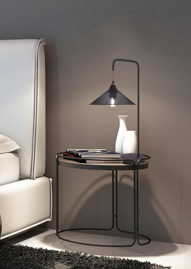 BORDSLAMPA Kiruna 30/25/55 cm   - kromfärg/svart, Basics, metall/textil (30/25/55cm)