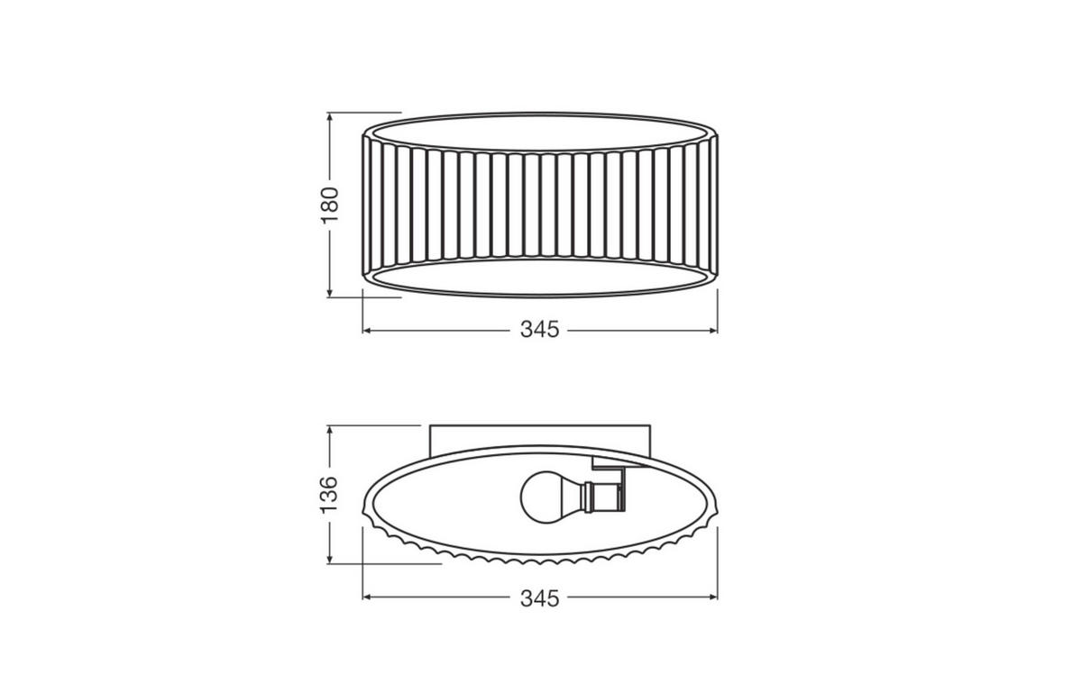WANDLEUCHTE 34.5/13.6/18 cm   - Weiß, Basics, Stein (34.5/13.6/18cm) - Osram