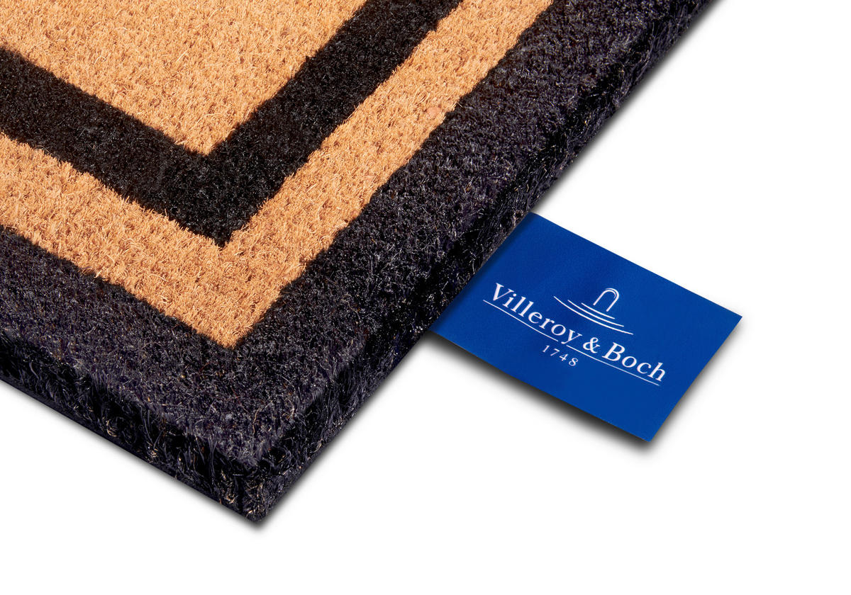 FUSSMATTE  50/80 cm  Schwarz, Hellbraun  geometrisch  - Hellbraun/Schwarz, Basics, Kunststoff/Textil (50/80cm) - Villeroy & Boch