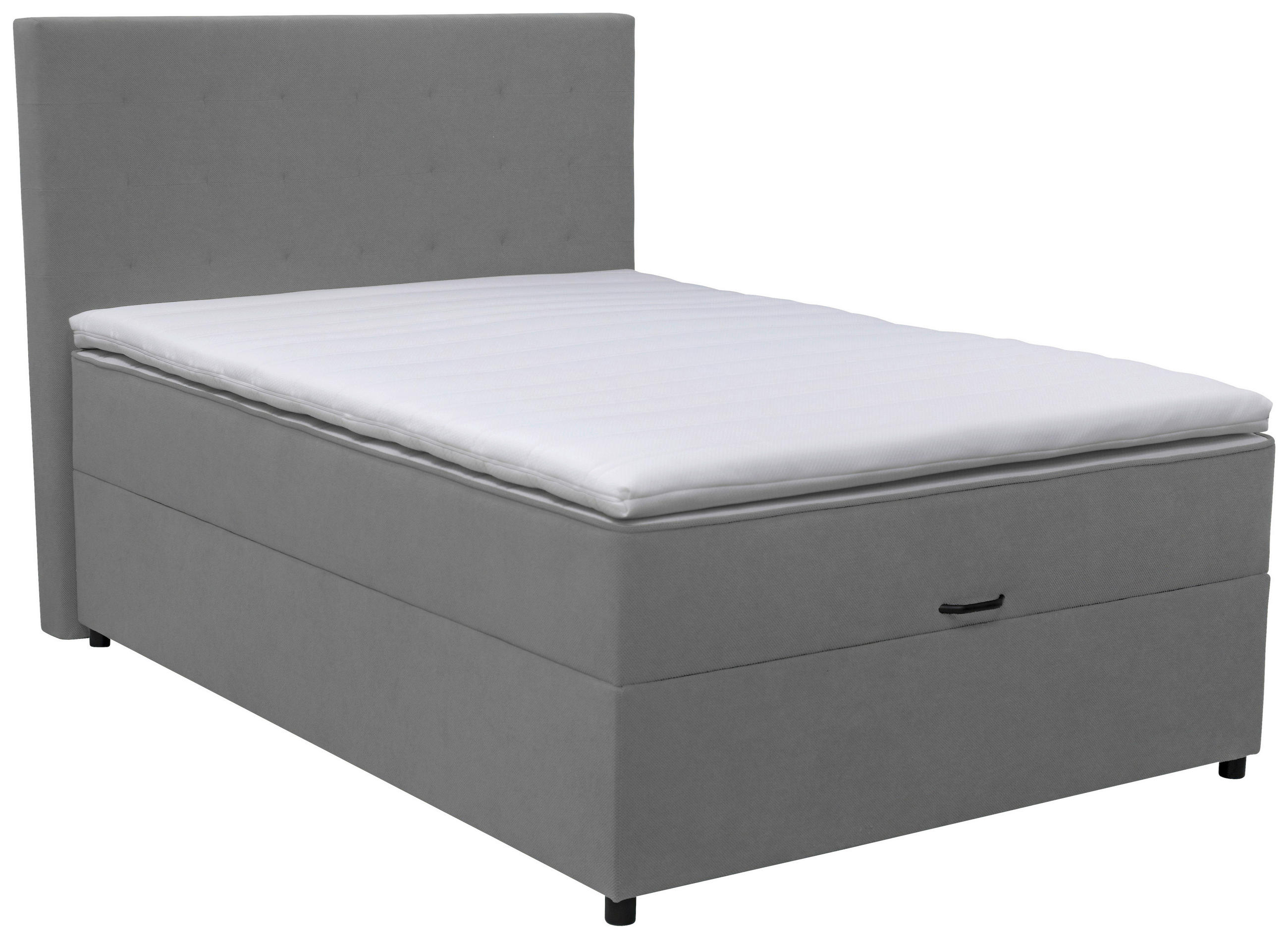 BOXBETT 120/200 cm  in Grau  - Schwarz/Grau, KONVENTIONELL, Kunststoff/Textil (120/200cm) - Moderano