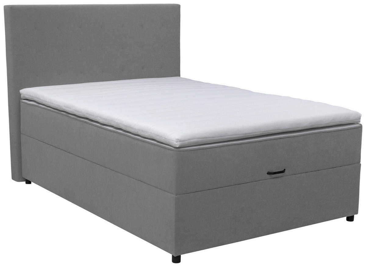 BOXBETT 120/200 cm  in Grau  - Schwarz/Grau, Konventionell, Kunststoff/Textil (120/200cm) - Moderano
