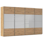 SCHWEBETÜRENSCHRANK  in Eiche Artisan, Seidengrau  - Chromfarben/Seidengrau, KONVENTIONELL, Glas/Holzwerkstoff (361/223/68cm) - Novel