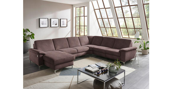 WOHNLANDSCHAFT in Chenille Braun - Alufarben/Braun, Design, Textil/Metall (170/333/265cm) - Dieter Knoll