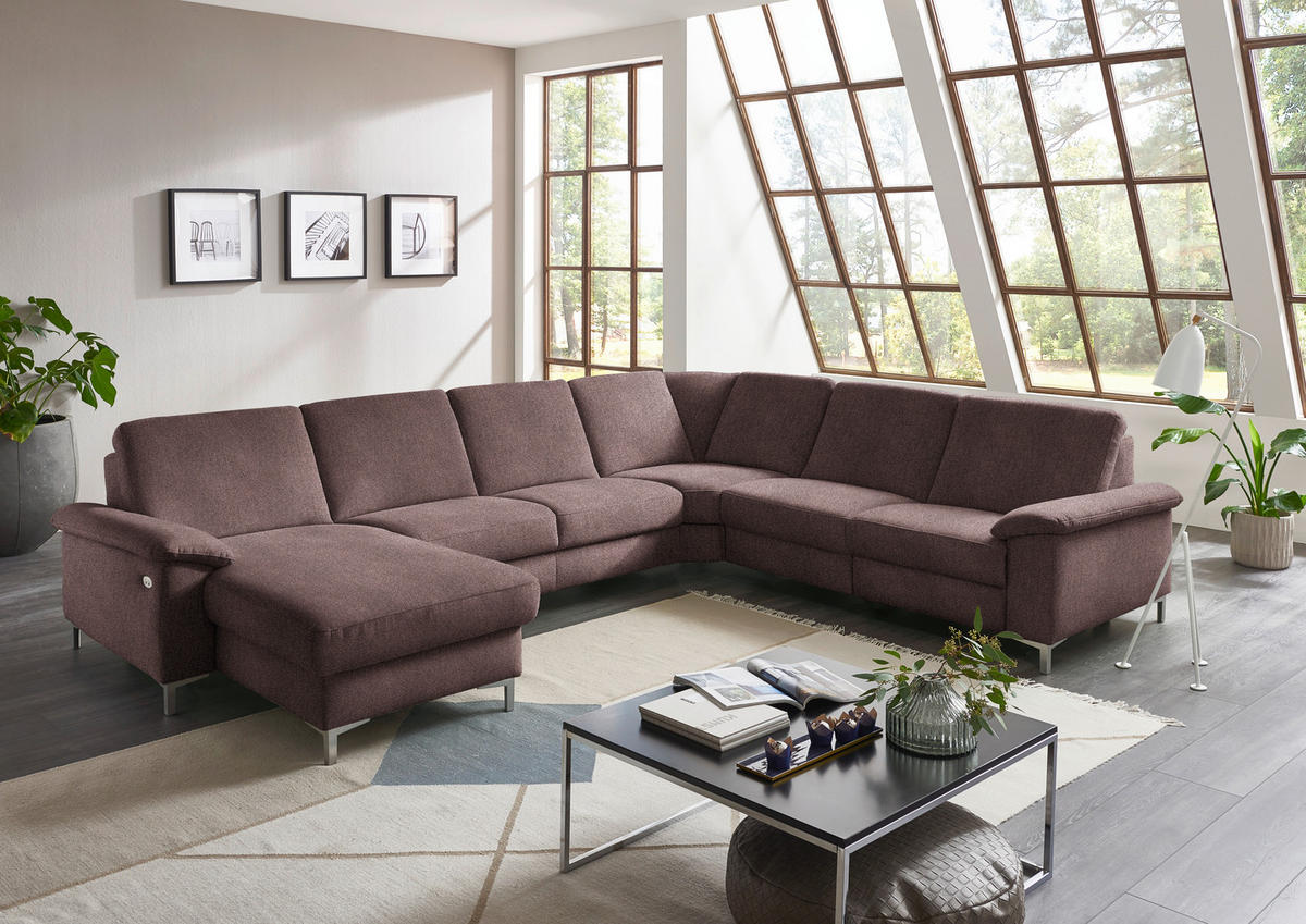 WOHNLANDSCHAFT in Chenille Braun  - Alufarben/Braun, Design, Textil/Metall (170/333/265cm) - Dieter Knoll