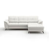 ECKSOFA ZORA E Weiß Echtleder  - Schwarz/Weiß, MODERN, Leder/Metall (262/164cm) - Sit & More