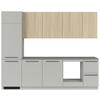 KÜCHENBLOCK 285 cm   in Grau, Eichefarben  - Eichefarben/Schwarz, Basics, Holzwerkstoff/Kunststoff (285cm) - Visiona